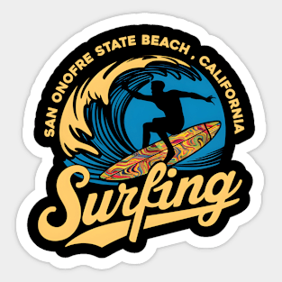 San Onofre State Beach California Surfing | Surfing lovers gifts Sticker